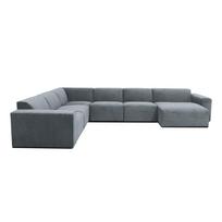 Iš kordinio velveto kampinė sofa pilkos spalvos (su kairiuoju kampu) Sting – Scandic