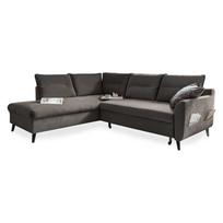 Tamsiai pilka aksominė kampinė sofa-lova Miuform Stylish Stan L, kairysis kampas
