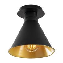 Juodos spalvos/auksinės spalvos lubinis šviestuvas ø 20 cm su metaliniu gaubtu Tramino – Opviq lights