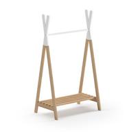 Vaikiška drabužių kabykla iš pušies masyvo baltos spalvos/natūralios spalvos KIDDY – Vipack