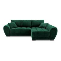 Žalios spalvos kampinė sofa-lova su aksomo apmušalais Windsor & Co Sofas Nuage, dešinysis kampas