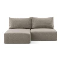 Smėlio spalvos sulankstoma/su sandėliavimo vieta kampinė sofa (su kairiuoju kampu) Kalena – Makamii