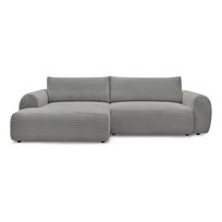 Iš kordinio velveto sulankstoma kampinė sofa tamsiai pilkos spalvos (su kairiuoju kampu) Lucien – Bobochic Paris