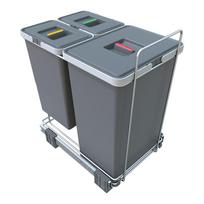 Plastikinė šiukšliadėžė rūšiuotoms atliekoms/įmontuota 24 + 8 + 8 l Ecofil - Elletipi