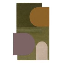Rankų darbo iš vilnos kilimas žalios spalvos 150x240 cm Lozenge – Flair Rugs