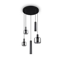 Kabantis šviestuvas juodos spalvos ø 40 cm su metaliniu gaubtu/su stiklo gaubtu Mataro – Trio