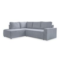 Iš kordinio velveto sulankstoma kampinė sofa šviesiai pilkos spalvos (su kairiuoju kampu) Brave Dave – Miuform