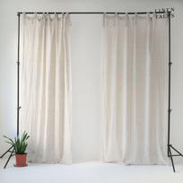 Smėlio spalvos lengvos lininės užuolaidos su kilpomis Linen Tales Daytime, 250 x 130 cm