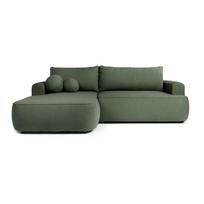 Iš boucle sulankstoma kampinė sofa žalios spalvos (su kairiuoju kampu) Quinoa – Bonami Selection