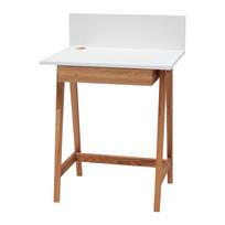 Baltas rašomasis stalas su uosio medžio pagrindu Ragaba Luka Oak, ilgis 65 cm