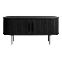 Juodos spalvos ąžuolinis TV staliukas 120x56 cm Nola - Unique Furniture