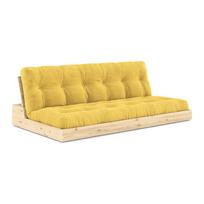Sulankstoma sofa iš kordinio velveto geltonos spalvos 196 cm Base – Karup Design
