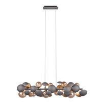 Kabantis šviestuvas pilkos spalvos/auksinės spalvos su stiklo gaubtu Bubble – Trio Select