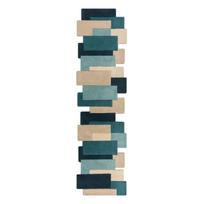 Iš vilnos kilimas mėlynos spalvos/smėlio spalvos 60x230 cm Abstract Collage – Flair Rugs