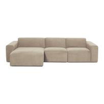 Smėlio spalvos aksominė kampinė modulinė sofa Scandic Sting, kairysis kampas