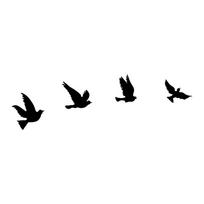 Iš metalo didelio formato sieninės dekoracijos 4 vnt. 18x20 cm Birds – Wallity
