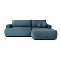 Iš boucle sulankstoma kampinė sofa mėlynos spalvos (su dešiniuoju kampu) Quinoa – Bonami Selection