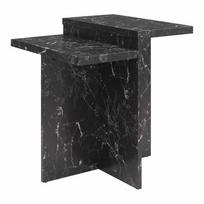 Kavos staliukas juodos spalvos su marmuro dekoru 56x56 cm Brielle – CosmoLiving by Cosmopolitan