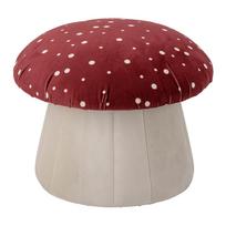 Raudonas ir baltas aksominis kūdikių pufas Lue - Bloomingville Mini
