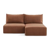 Raudonos plytų spalvos sulankstoma/su sandėliavimo vieta kampinė sofa (su dešiniuoju kampu) Kalena – Makamii