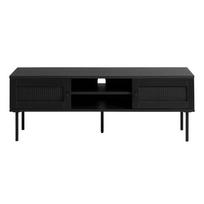 Juodos spalvos ąžuolinis TV staliukas 120x43 cm Pensacola - Unique Furniture