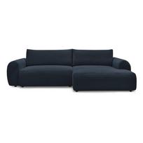 Iš kordinio velveto sulankstoma kampinė sofa tamsiai mėlynos spalvos (su dešiniuoju kampu) Lucien – Bobochic Paris
