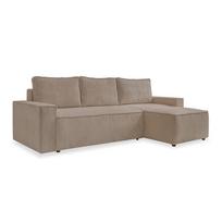 Iš kordinio velveto sulankstoma kampinė sofa smėlio spalvos (kintama) Brave Dave – Miuform