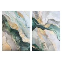 Paveikslai su rankomis tapytais elementais rinkinyje 2 vnt. 50x70 cm Aventurine – Styler
