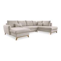 Smėlio spalvos sofa-lova U formos Miuform Scandic Lagom, dešinysis kampas