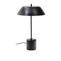 Juodos spalvos iš marmuro stalinis šviestuvas (aukštis 58 cm) su metaliniu gaubtu Sayra – Kave Home