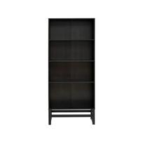 Juoda pušies medienos knygų spinta 75x175 cm Jolene - Støraa