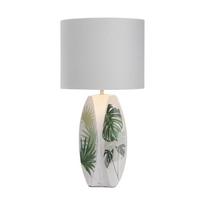 Stalinis šviestuvas baltos spalvos/žalios spalvos (aukštis 59 cm) su tekstiliniu gaubtu Palma – Candellux Lighting