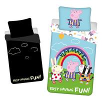 Iš medvilnės viengulė vaikiška patalynė su žėrinčiu efektu 140x200 cm Peppa Pig – Jerry Fabrics