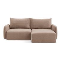 Šviesiai rudos spalvos sulankstoma/su sandėliavimo vieta kampinė sofa (su dešiniuoju kampu) Kalena – Makamii