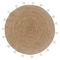 Apvalios formos kilimas baltos spalvos/natūralios spalvos ø 120 cm Shira – douceur d'intérieur