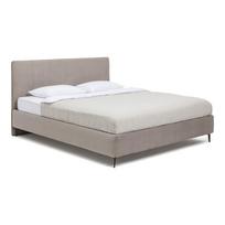 Taupe spalvos dvigulė lova audiniu dengta su grotelėmis 180x200 cm Noira Slim – Bonami Selection