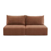 Raudonos plytų spalvos sulankstoma/su sandėliavimo vieta sofa 216 cm Kalena – Makamii