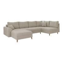 Iš boucle kampinė sofa smėlio spalvos (su kairiuoju kampu/„U“ formos) Ariella – Ropez