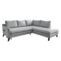 Šviesios pilkos spalvos sofa-lova Miuform Charming Charlie L, dešinysis kampas