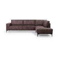 Iš dirbtinės odos kampinė sofa rudos spalvos (su dešiniuoju kampu) Copenhagen – Scandic