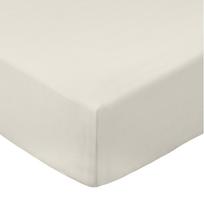 Smėlio spalvos iš medvilninio perkelio paklodė su guma 185x200 cm Cotton Percale – Bianca