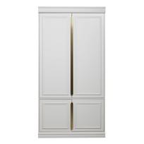 Šviesiai pilkos spalvos iš pušies masyvo drabužių spinta 110x215x44 cm Organize – WOOOD