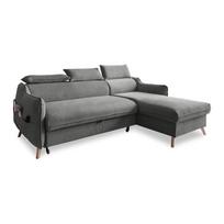 Sulankstoma kampinė sofa iš velveto šviesiai pilkos spalvos (su dešiniuoju kampu) Sweet Harmony – Miuform