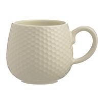 Kreminės spalvos iš keramikos puodelis latte kavai 350 ml Embossed Honeycomb – Mason Cash