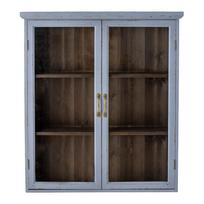 Iš kėnio masyvo pakabinama vitrina mėlynos spalvos 81x91 cm Hazem – Bloomingville