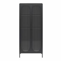 Iš metalo vitrina juodos spalvos 80x186x40 cm Luna – Støraa