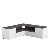 TV spintelė baltos spalvos/pilkos spalvos su betono dekoru 130x46 cm Angle – TemaHome
