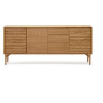 Žema šoninė spintelė natūralios spalvos iš ąžuolo 200x86 cm Lenon – Kave Home