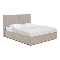 Taupe spalvos dvigulė lova audiniu dengta su sandėliavimo vieta su grotelėmis 180x200 cm Thessa Bold – Bonami Selection