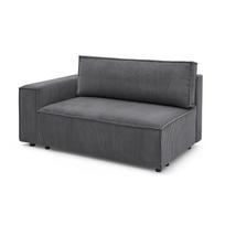 Modulinė sofa tamsiai pilkos spalvos iš kordinio velveto (su kairiuoju kampu) Nihad modular – Bobochic Paris